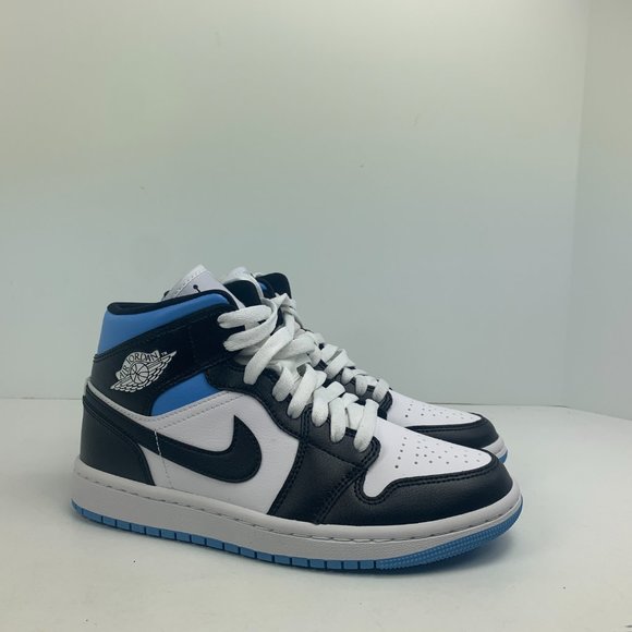Women's Nike Air Jordan 1 Retro Mid University Blue UNC White BQ6472-102 - Picture 4 of 12